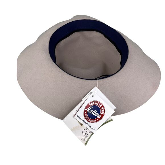 Karen Kane Wool Hat Crushable Water Repellant Taupe Black M/L New - Picture 8 of 10